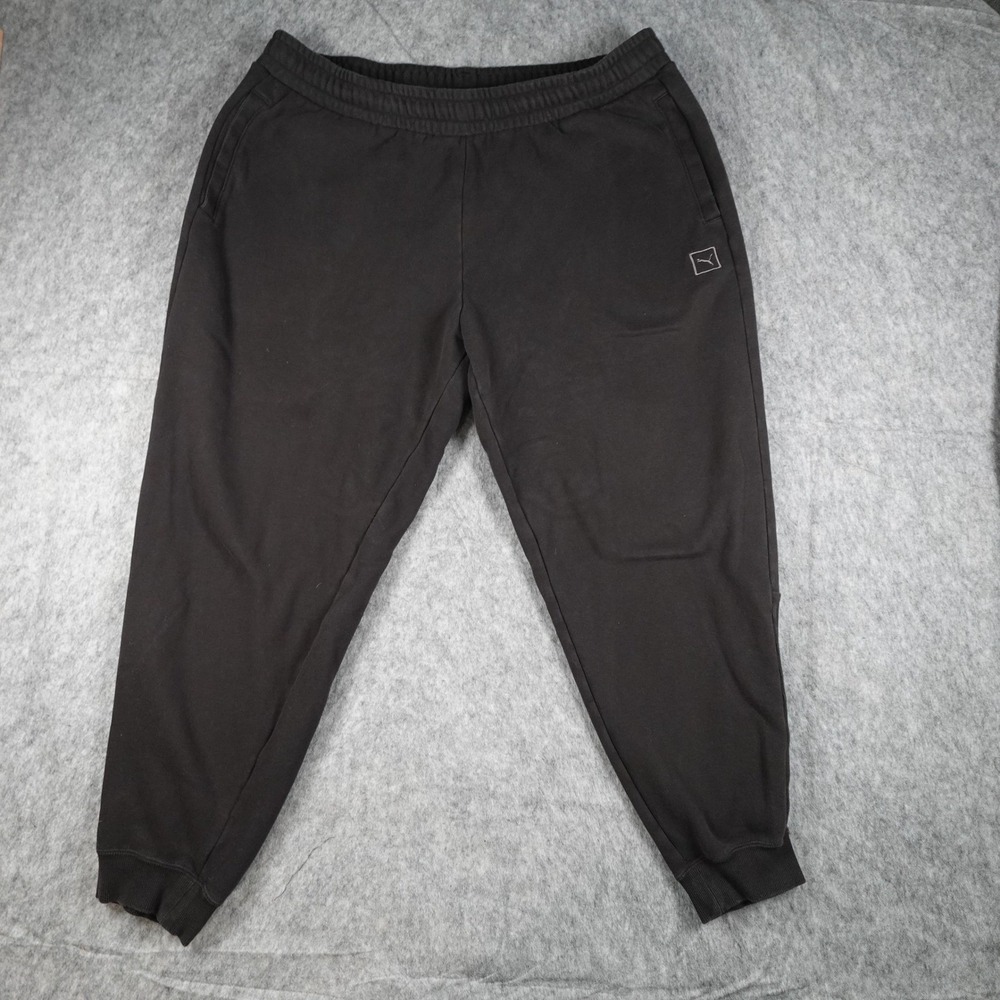 Puma Pants Mens XXL Black Fleece Jogger Elastic Waist Gym Training Sweatpants